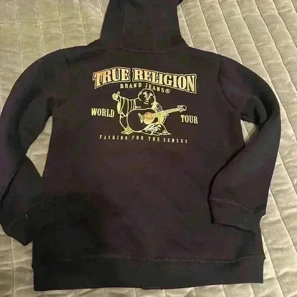 True Religion Graphic full zip sweatshirt hoodie kids boys size 7 - Picture 3 of 3
